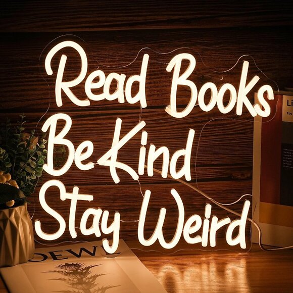 Other - New Read Books Be Kind Stay Weird Neon Sign, Dimmable LED Light for Bar